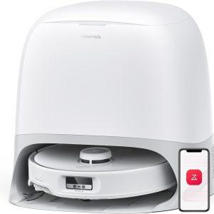 جارو رباتیک و تی‌کش roborock Qrevo Curv، مکش 18,500Pa، بدون گره‌خوردگی، برس اصلی DuoDivide، برس کناری FlexiArm Arc، تی FlexiArm، شاسی AdaptiLift، شست‌وشو و خشک‌کردن خودکار تی، تخلیه خودکار